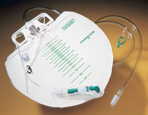 Bard Urinary Drain Bag with Anti-Reflux, 2 Hook, 4000 mL MK 120464