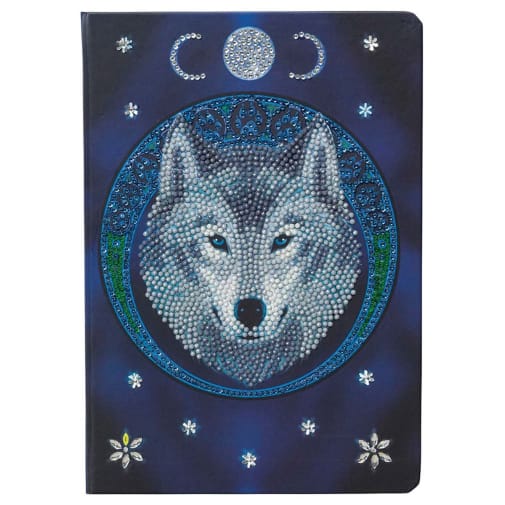 Crystal Art Notebook Kit - Lunar Wolf