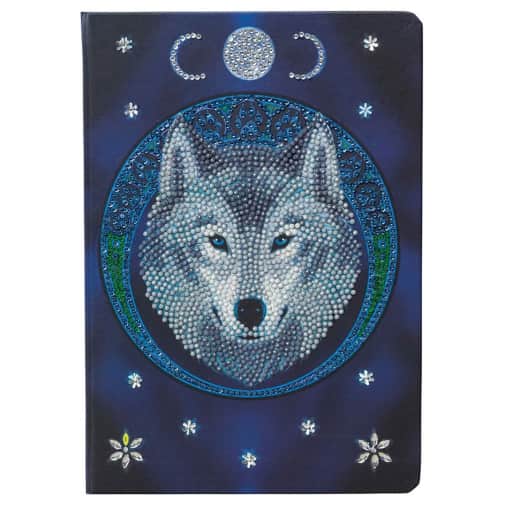 Crystal Art Notebook Kit - Lunar Wolf