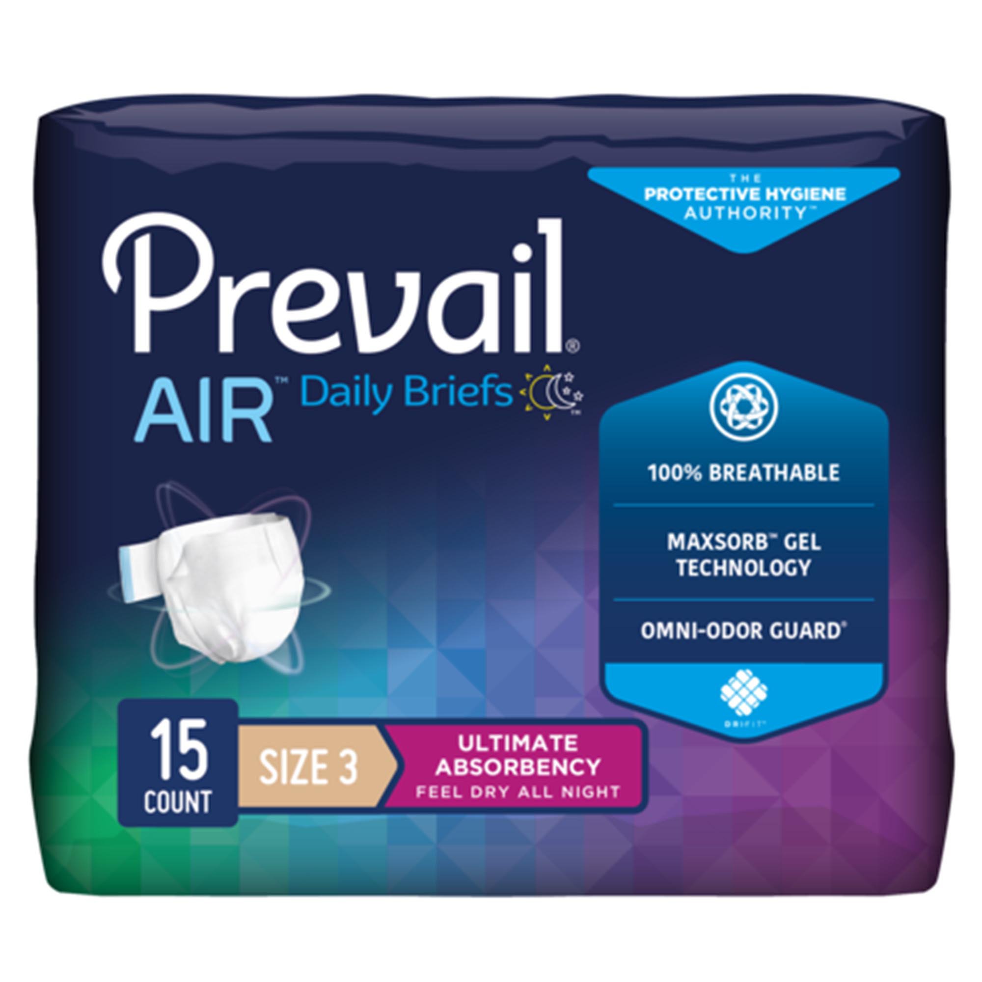 Prevail Air Stretchable Ultimate Plus Absorbency Briefs, Size 3 MK 1183654