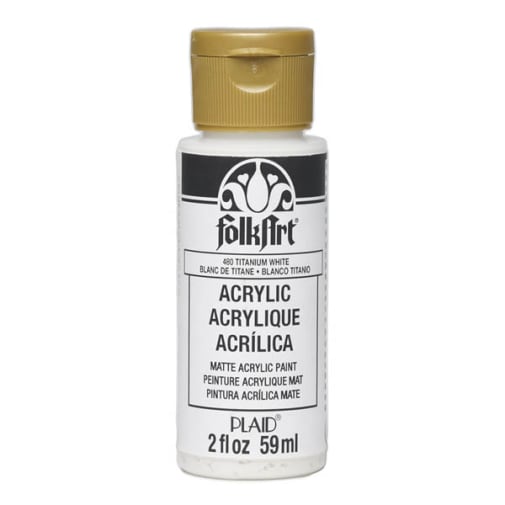 Folkart Color Acrylic Paint Titanium White - 2 oz
