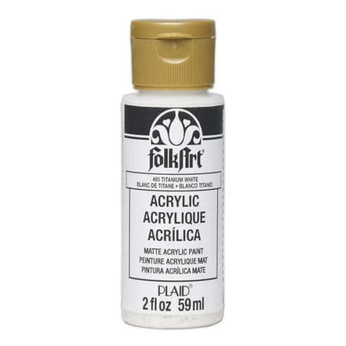 Folkart Color Acrylic Paint Titanium White - 2 oz