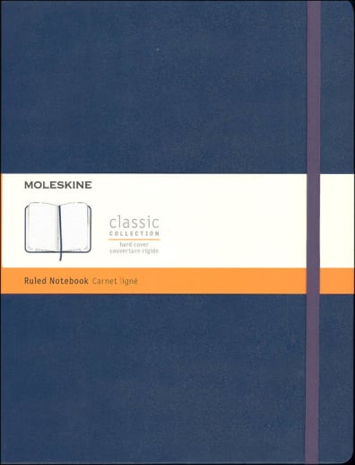 Classic Sapphire Blue Hardcover X-Large Notebook - Ruled