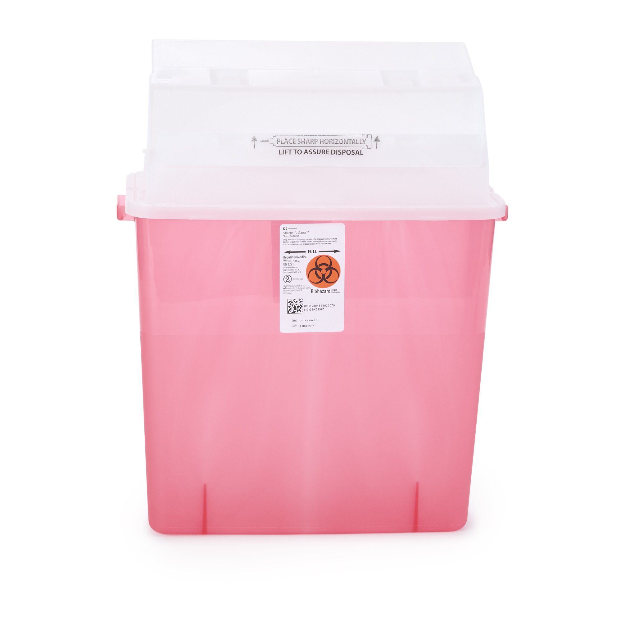 Sharps-A-Gator Multi-purpose Sharps Container, 3 Gallon, 20.5 x 14 x 6 Inch MK 330376