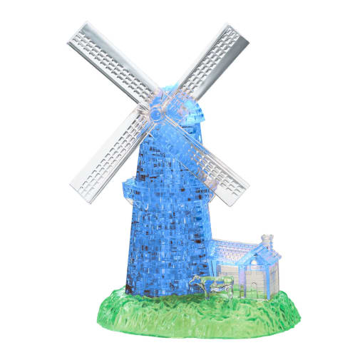 Deluxe 3D Crystal Puzzle - Windmill (Blue & Green)
