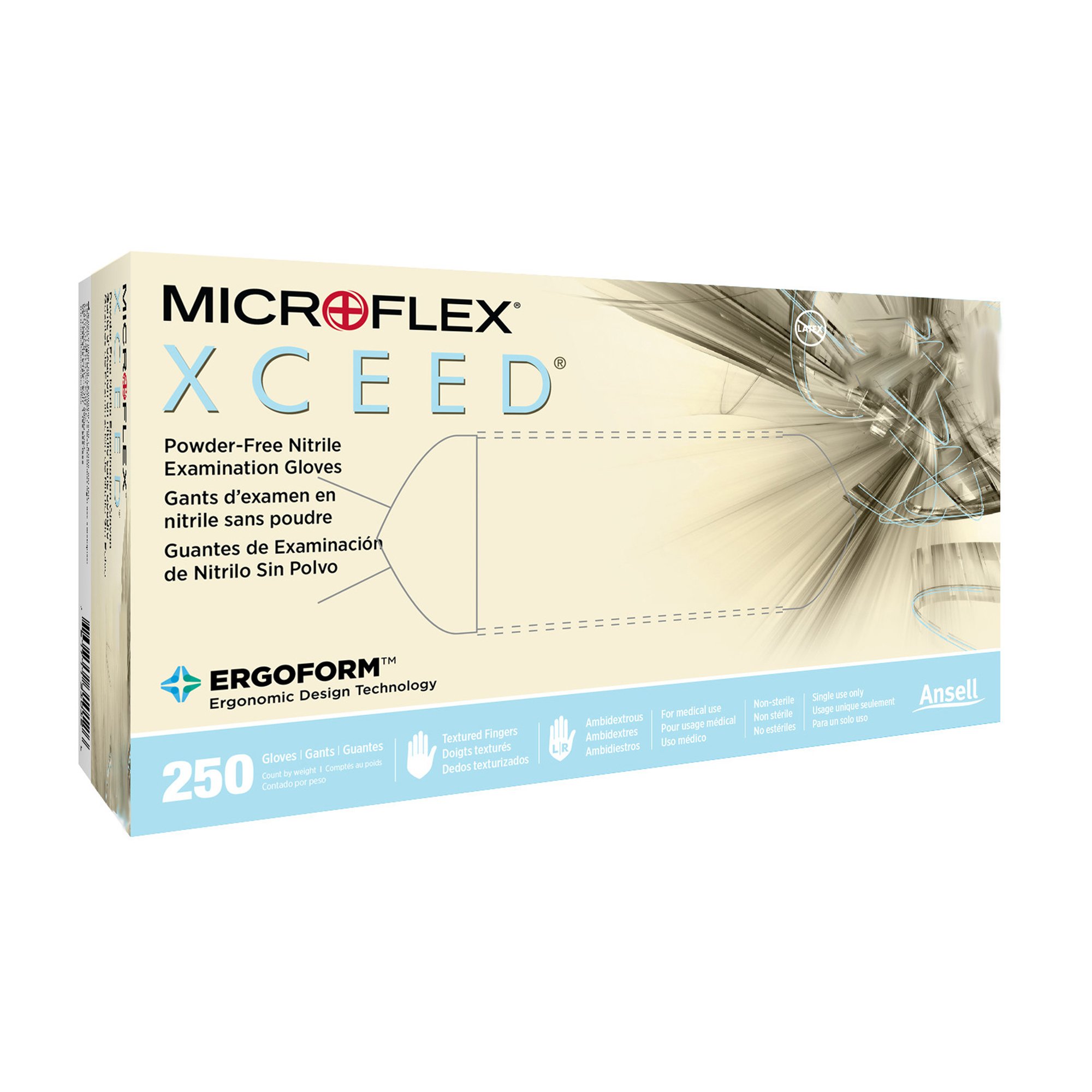 Microflex Xceed Nitrile Gloves, Large, Blue MK 763378