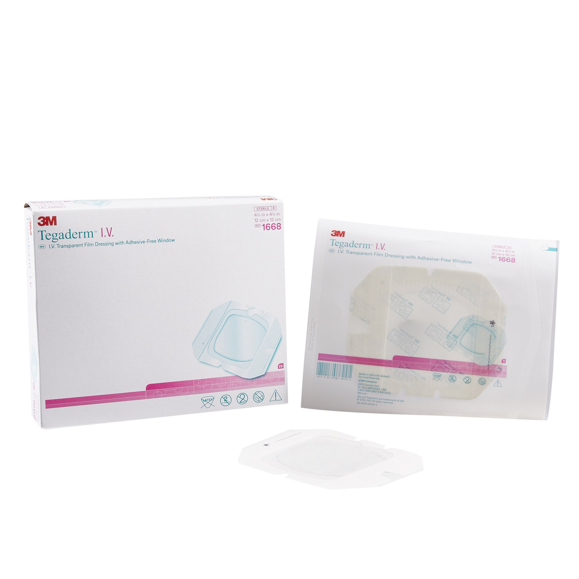 3M Tegaderm I.V. Transparent Film Dressing with Adhesive-Free Window, 4x 4 Inch MK 999387