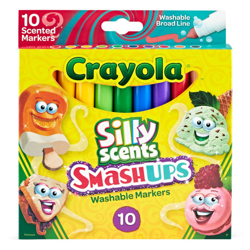 Crayola Silly Scents Smash Ups Broad Line Washable Scented Markers, 10 Per  Pack, 6 Packs - Yahoo Shopping