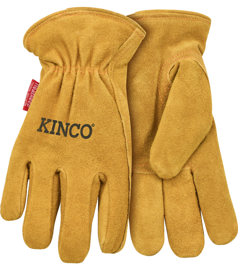 Kids' Lined Premium Suede Cowhide Driver, Golden, large image number 0