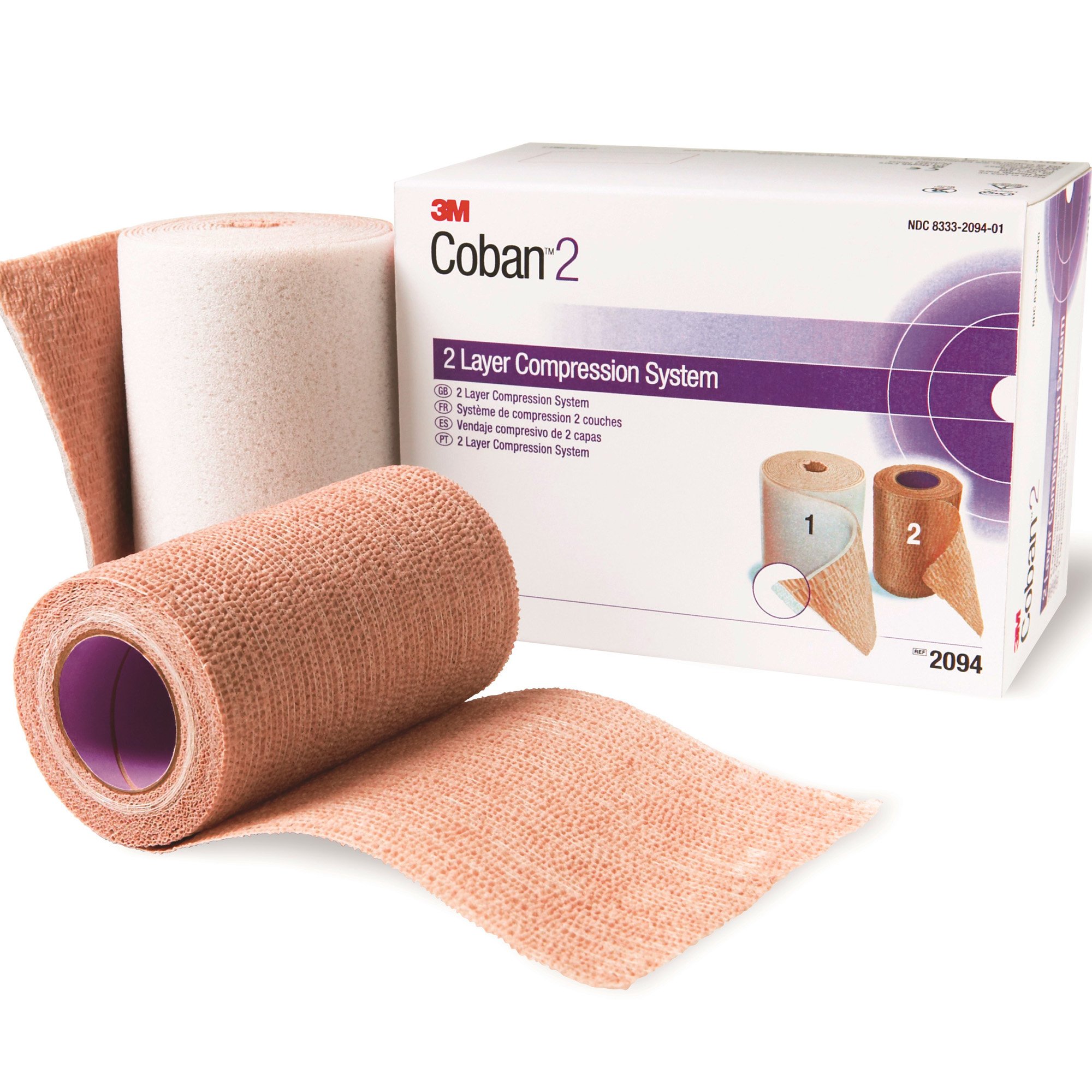 3M Coban 2 Closure Two-Layer Compression Bandage System, 10 cm x 47 meters MK 989726
