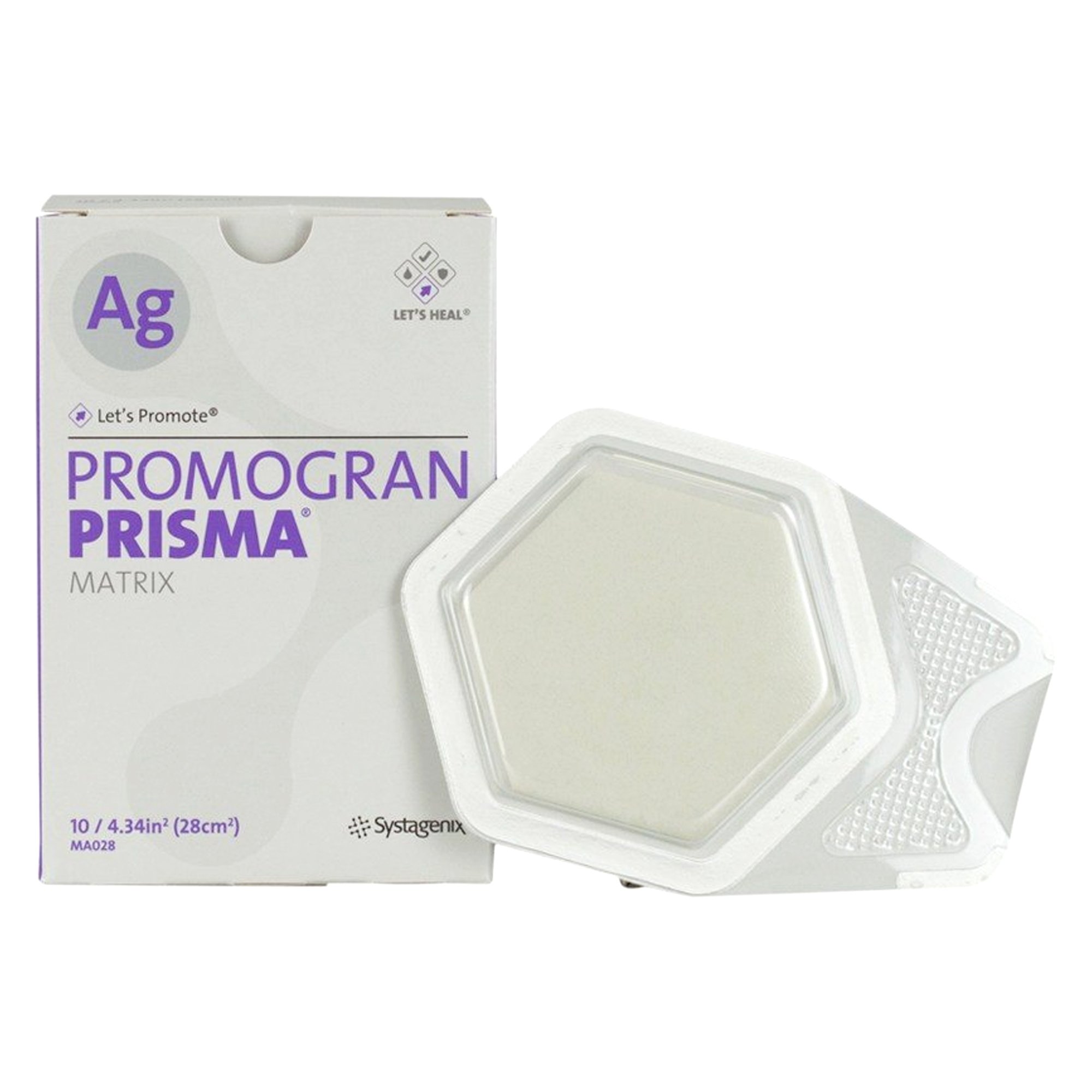 Promogran Prisma Matrix Hexagonal Sterile Collagen Dressing with Silver, 4-1/3 x 4-1/3 Inch MK 517796