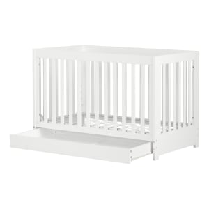 Crib with Drawer and Toddler Rail