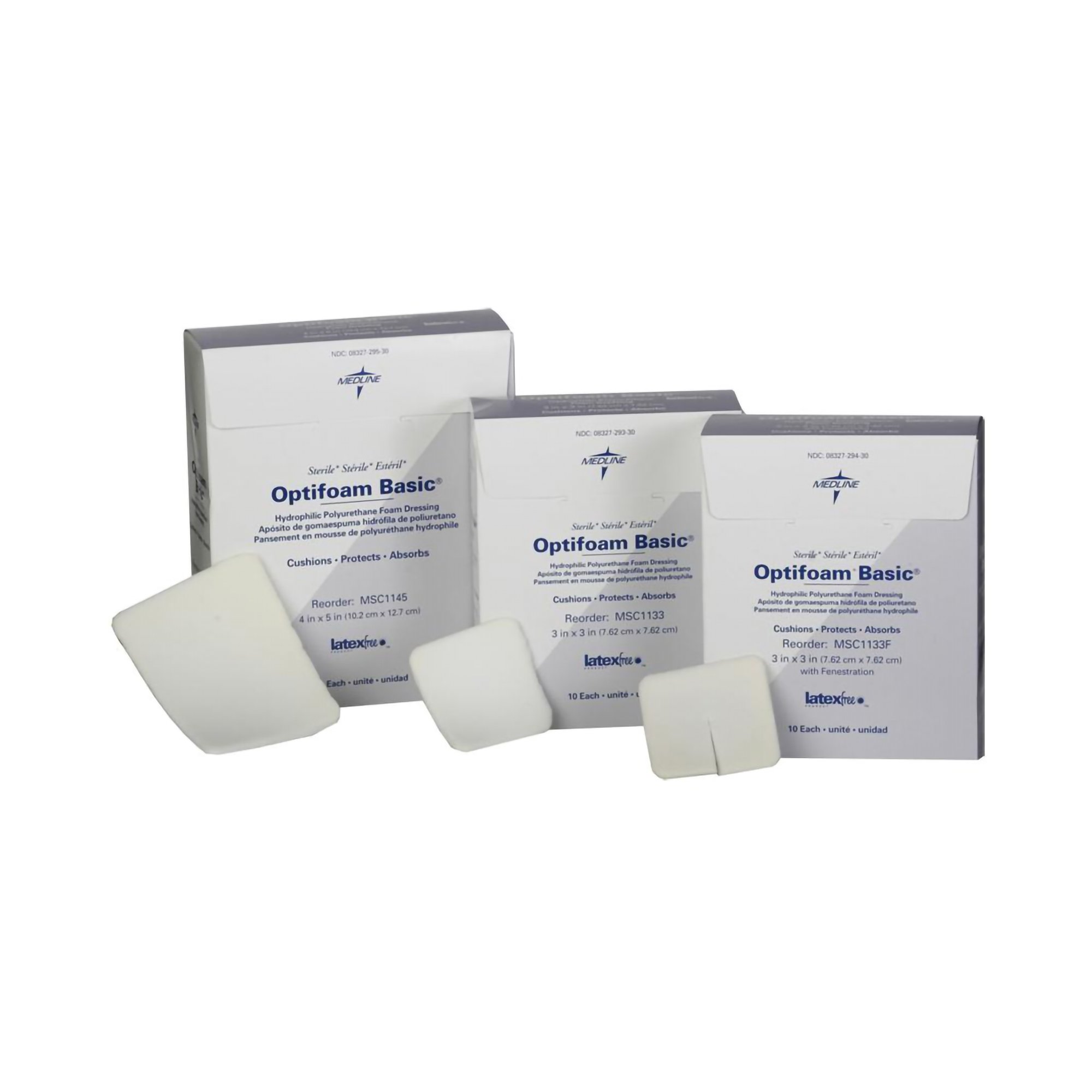Optifoam Basic Nonadhesive without Border Foam Dressing, 4 x 5 Inch MK 913897