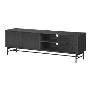 2-Drawer TV Stand with Ribbed Doors