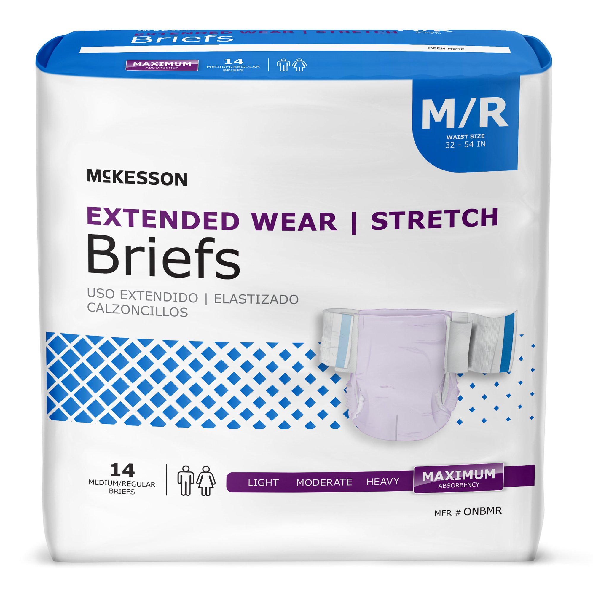 McKesson Extended Wear Maximum Absorbency Incontinence Brief, Medium MK 980310