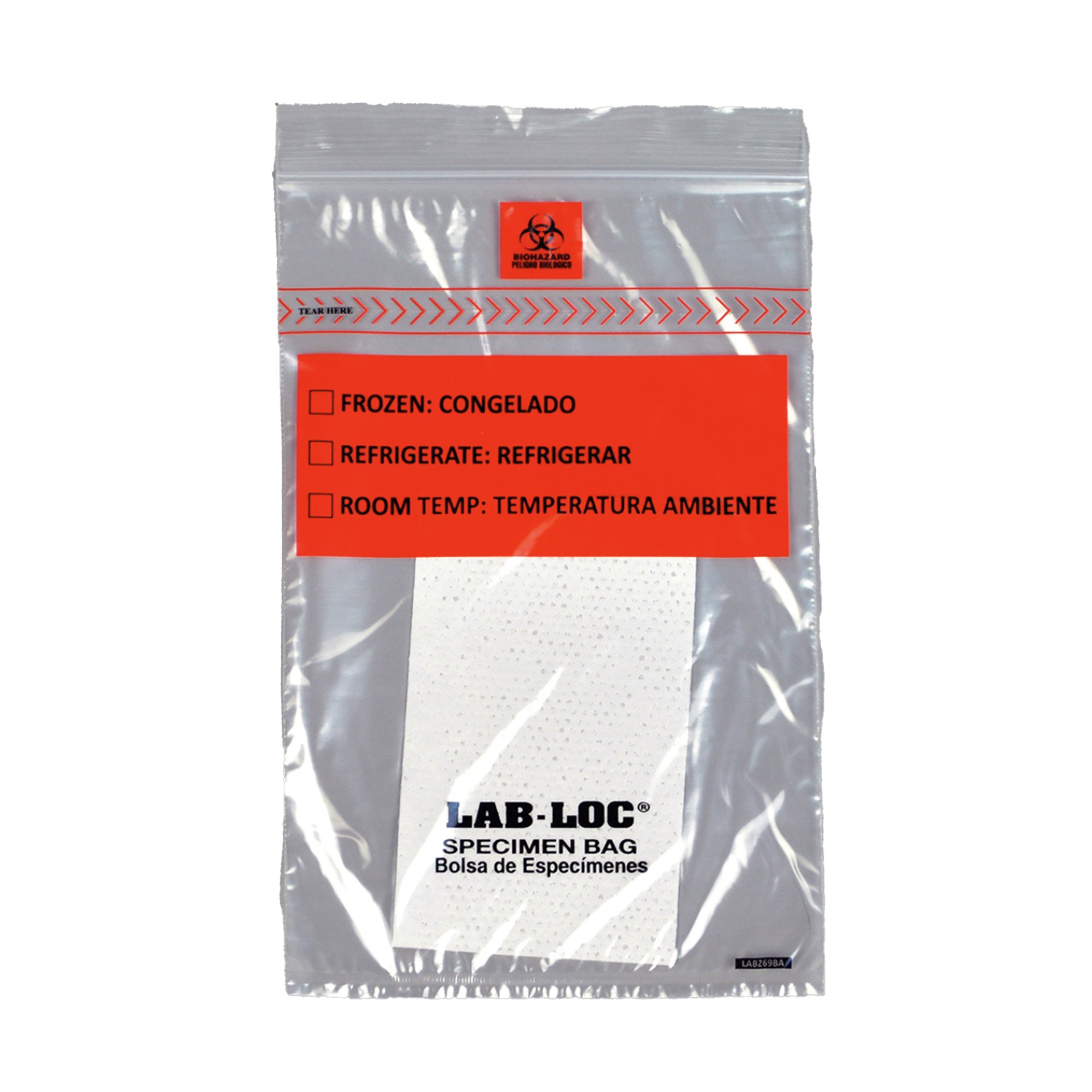 Lab-Loc Specimen Transport Bag, Document Pouch, Absorbent Pad, Zip Close, 6 x 9 MK 978542
