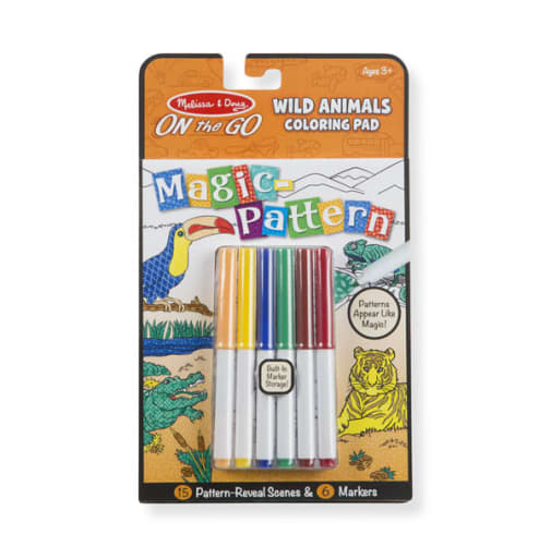 Melissa & Doug Magic-Pattern Coloring Pad On the Go Wild Animals