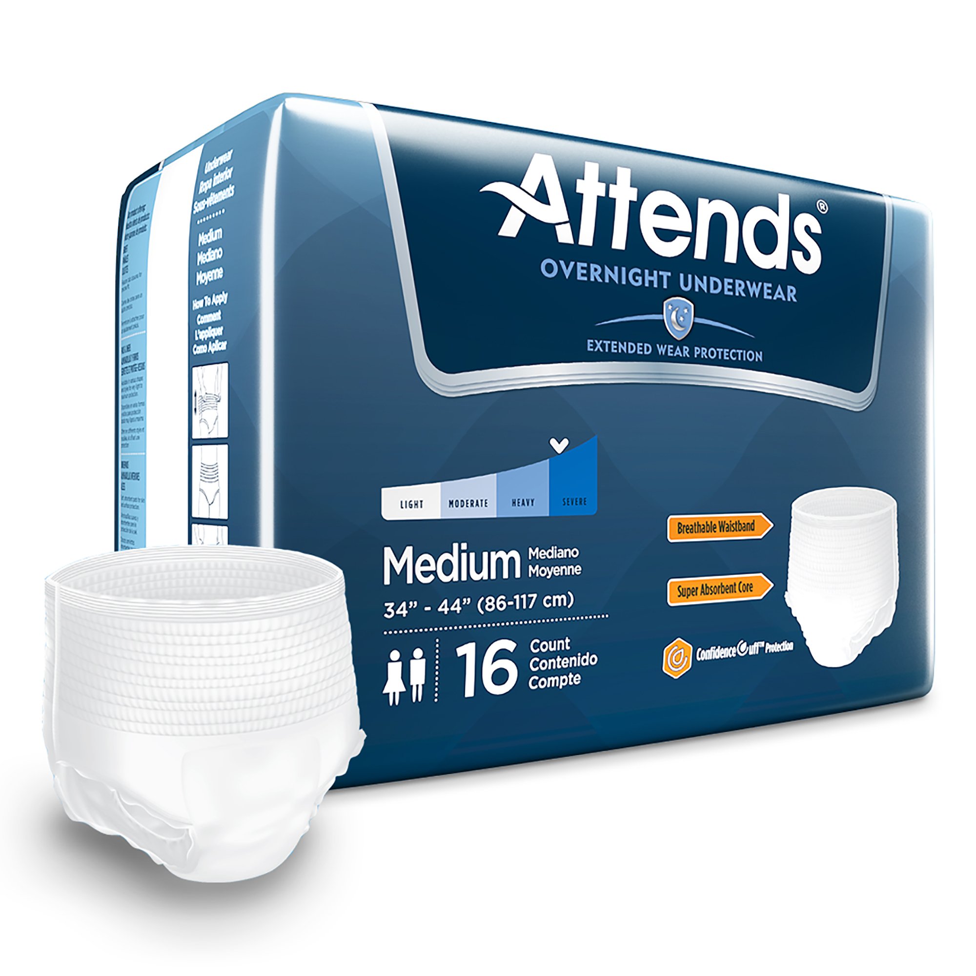 Attends Overnight Underwear with Extended Wear Protection, Medium MK 830766