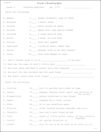 Building Our Lives (Grade 4) Quizzes