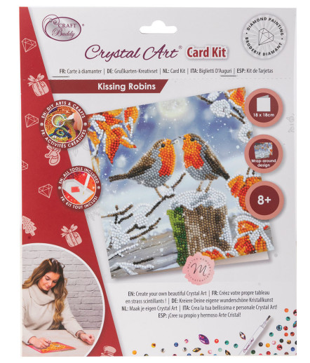Crystal Art Card Kit: Kissing Robins
