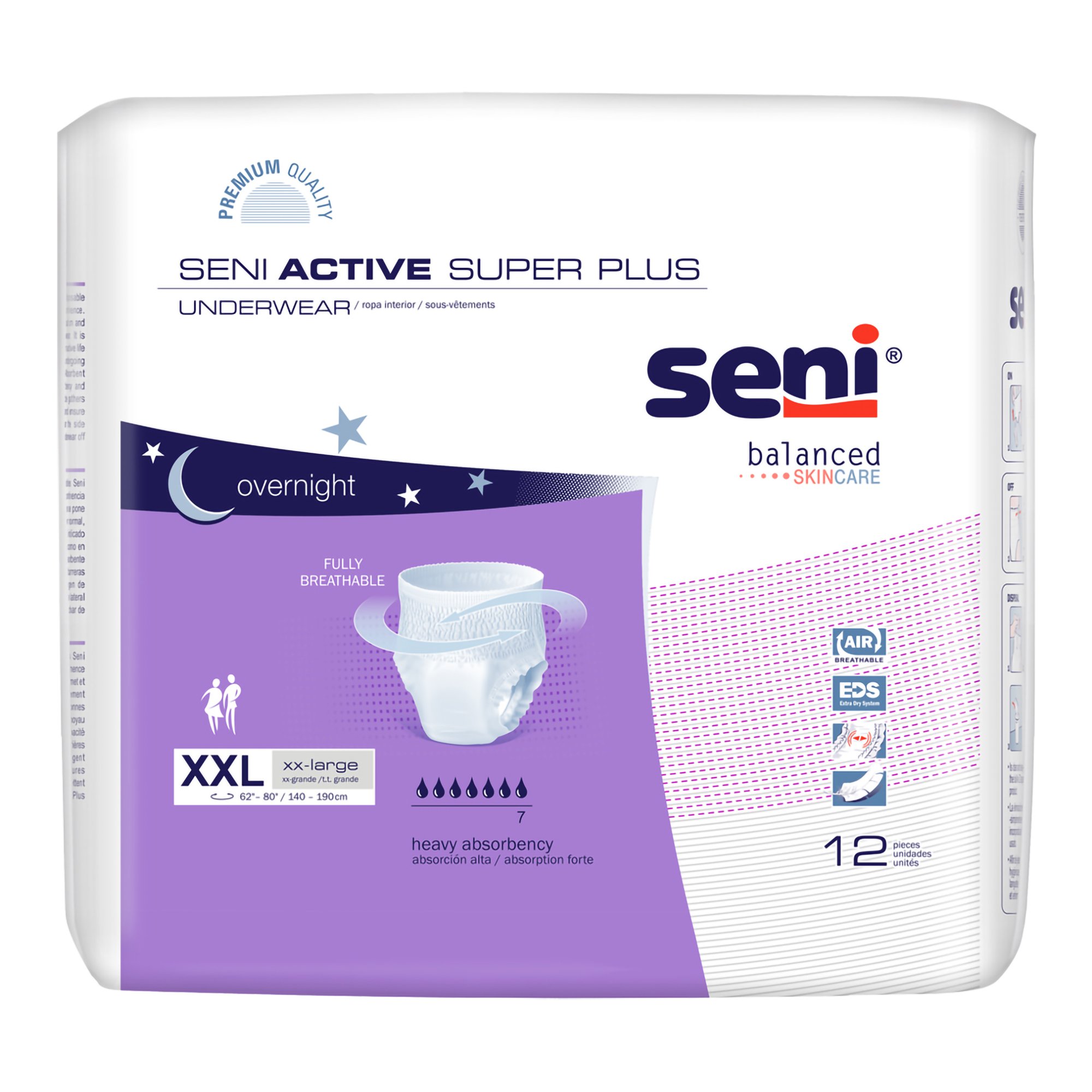 Seni Active Super Plus Overnight Heavy Absorbent Underwear, 2X-Large MK 1226547