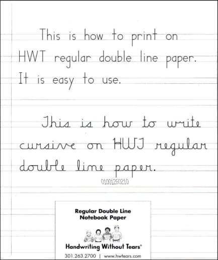 Handwriting Without Tears Regular Double Line Notebook Paper - 100 Sheets