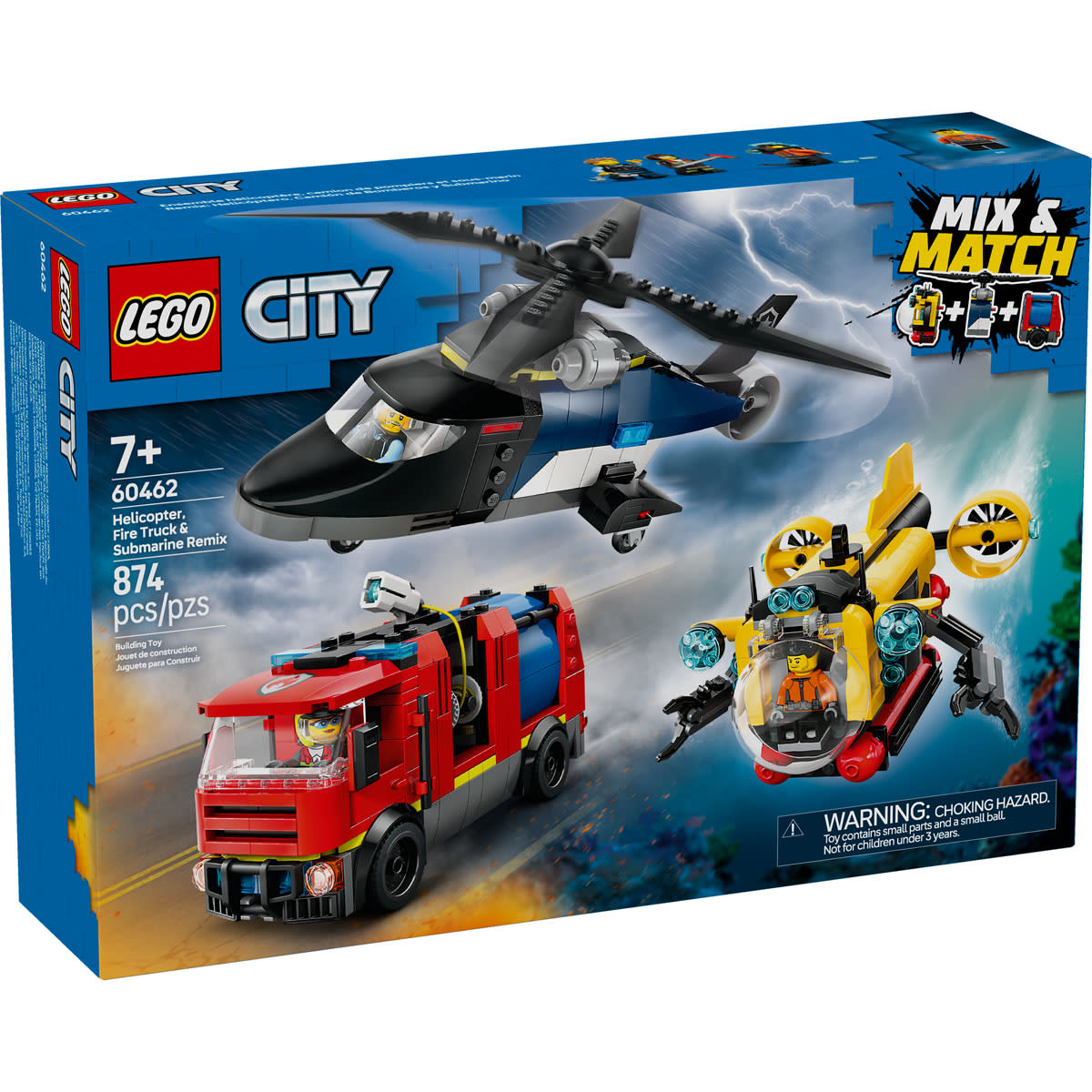 LEGO City Great Vehicles Helicopter, Fire Truck & Submarine Remix (60462)