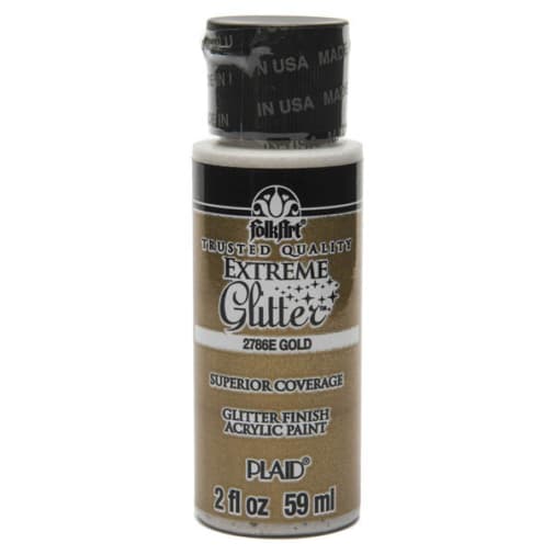 Folkart Color Acrylic Paint Gold Extreme Glitter - 2 oz