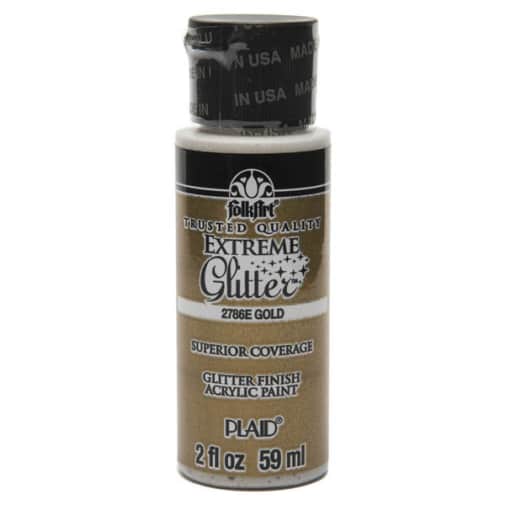 Folkart Color Acrylic Paint Gold Extreme Glitter - 2 oz