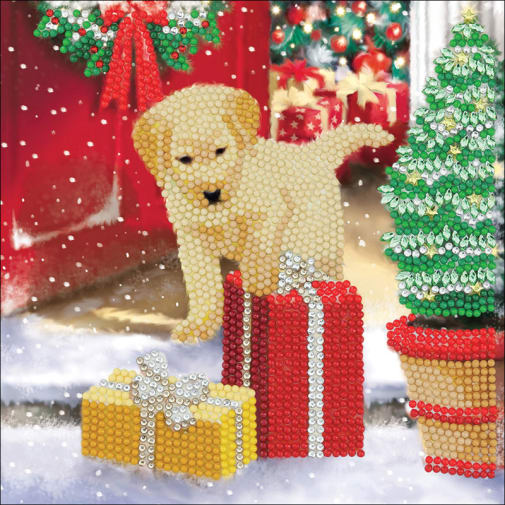 Crystal Art Card Kit - Labrador Pup