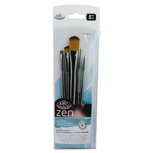 Royal & Langnickel Zen SH Oval Wash Variety Paint Brush Set (5 piece)