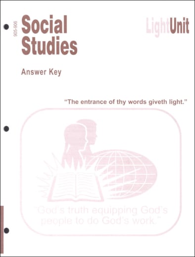 Social Studies 905-906 LightUnit Answer Key