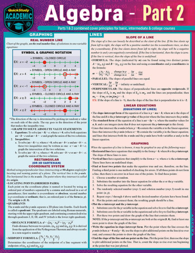 Algebra 2 Quick Study