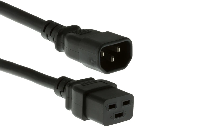 AC Power Cord, C14 to C19, 14 AWG, 3ft, Black