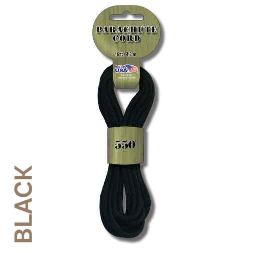 Black 550 Paracord Cord (100 feet)