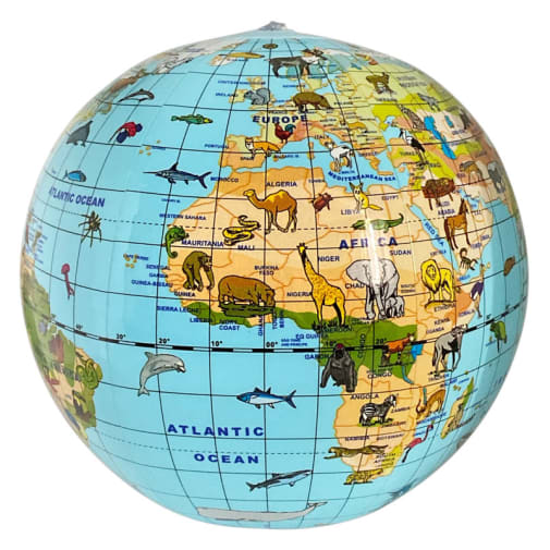 Inflatable Animal Globe 12"