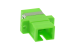 Fiber Adapter, SC/APC Simplex Singlemode, With Flange, Green