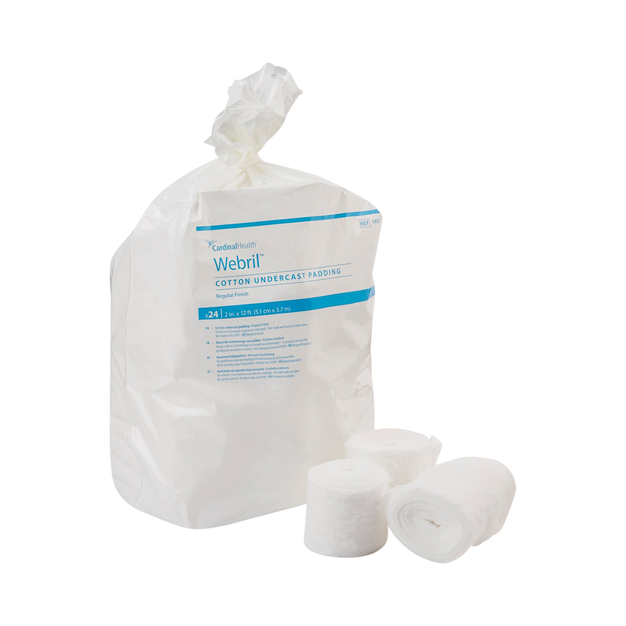 Webril Undercast Cotton Cast Padding, nonsterile, White, 2 Inch x 4 Yard MK 130115