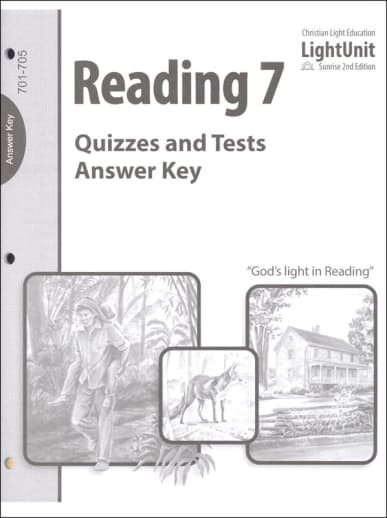 The Road Less Traveled Reading 7 Quiz and Tests Answer Key Sunrise 2nd Edition 701-705 | Christian Light