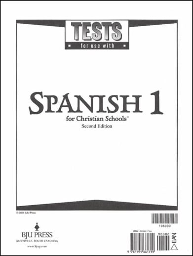 BJU Press Spanish 1 Tests 2nd Edition