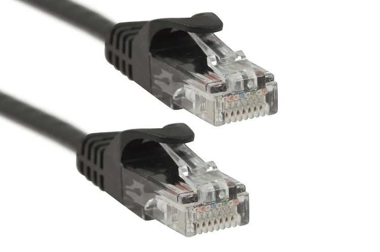 Cat6A Ethernet Patch Cables, Snagless, UTP, 10 ft, Black