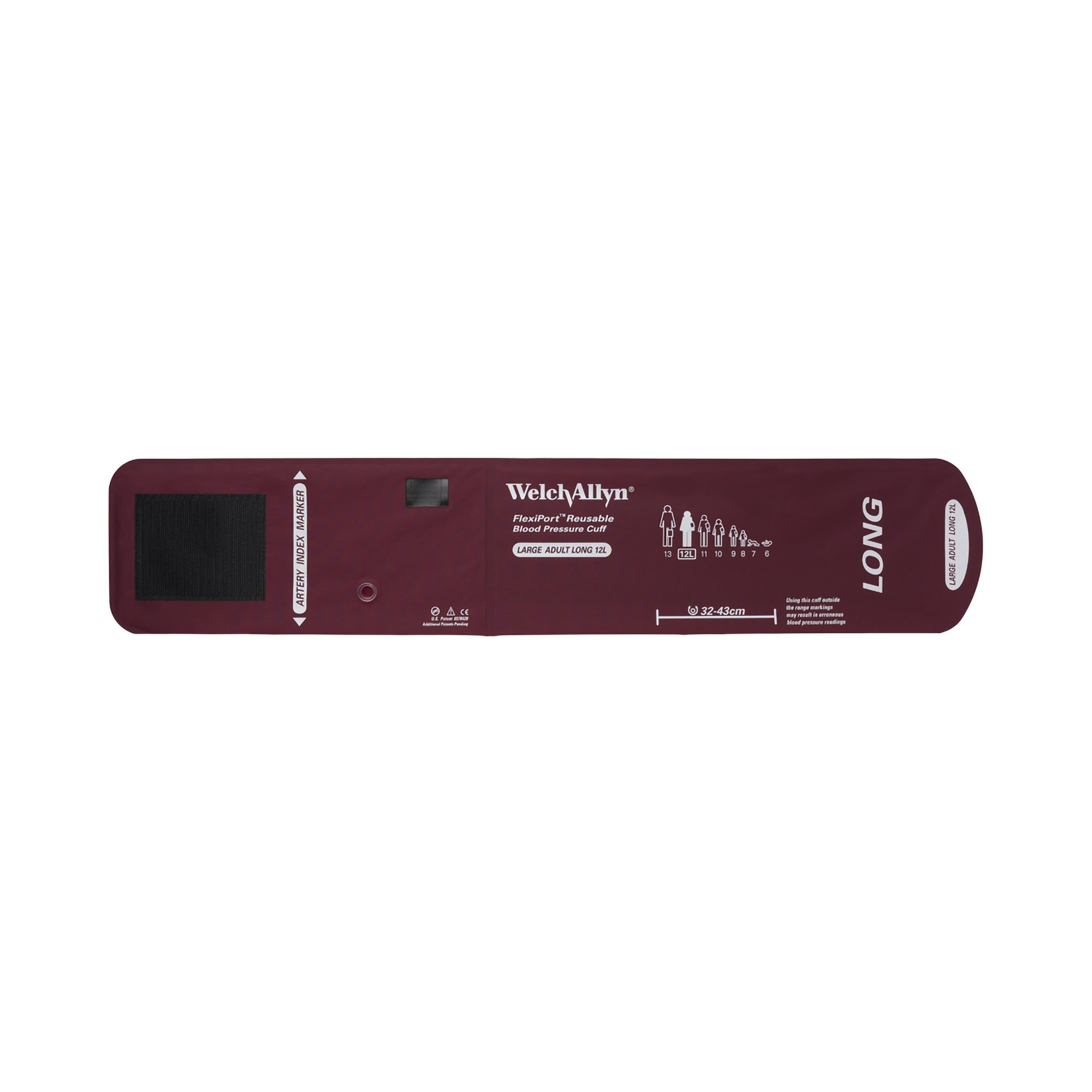 FlexiPort Reusable Blood Pressure Cuff, Large, Burgundy MK 671038