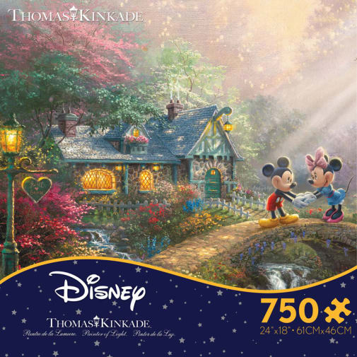 Mickey and Minnie Sweetheart Bridge Puzzle (Thomas Kinkade Disney Collection) 750 Pieces