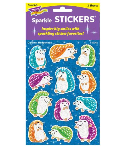 Sparkle Stickers: Colorful Hedgehogs