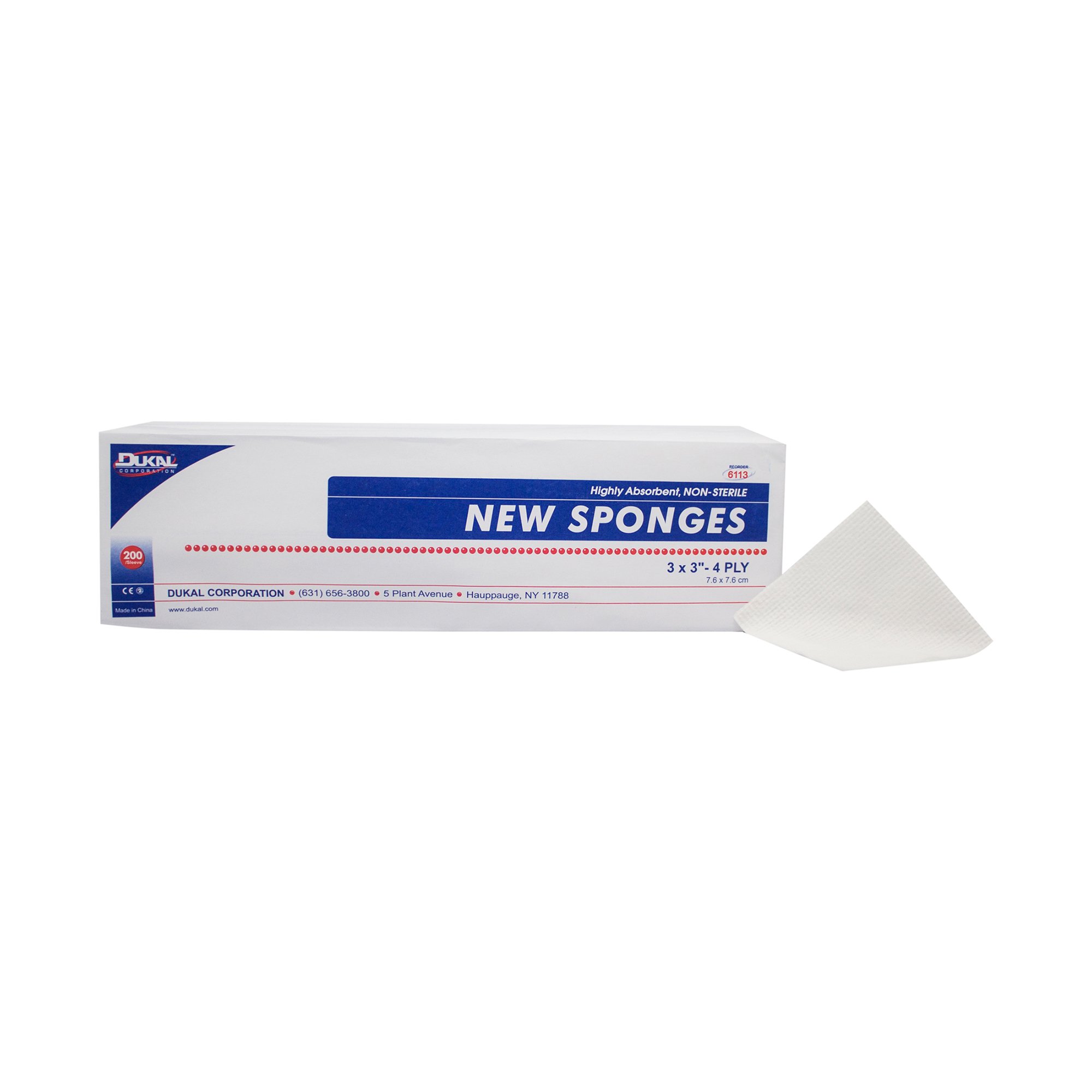 Dukal Nonwoven Sponge, 3 x 3 Inch, 4-Ply MK 651522