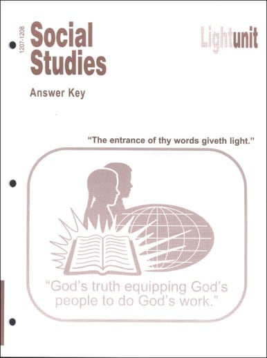 Social Studies 1207-1208 LightUnit Answer Key
