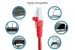 Cat5e Shielded Ethernet Patch Cable, Half-moon Boot, 20 ft, Red