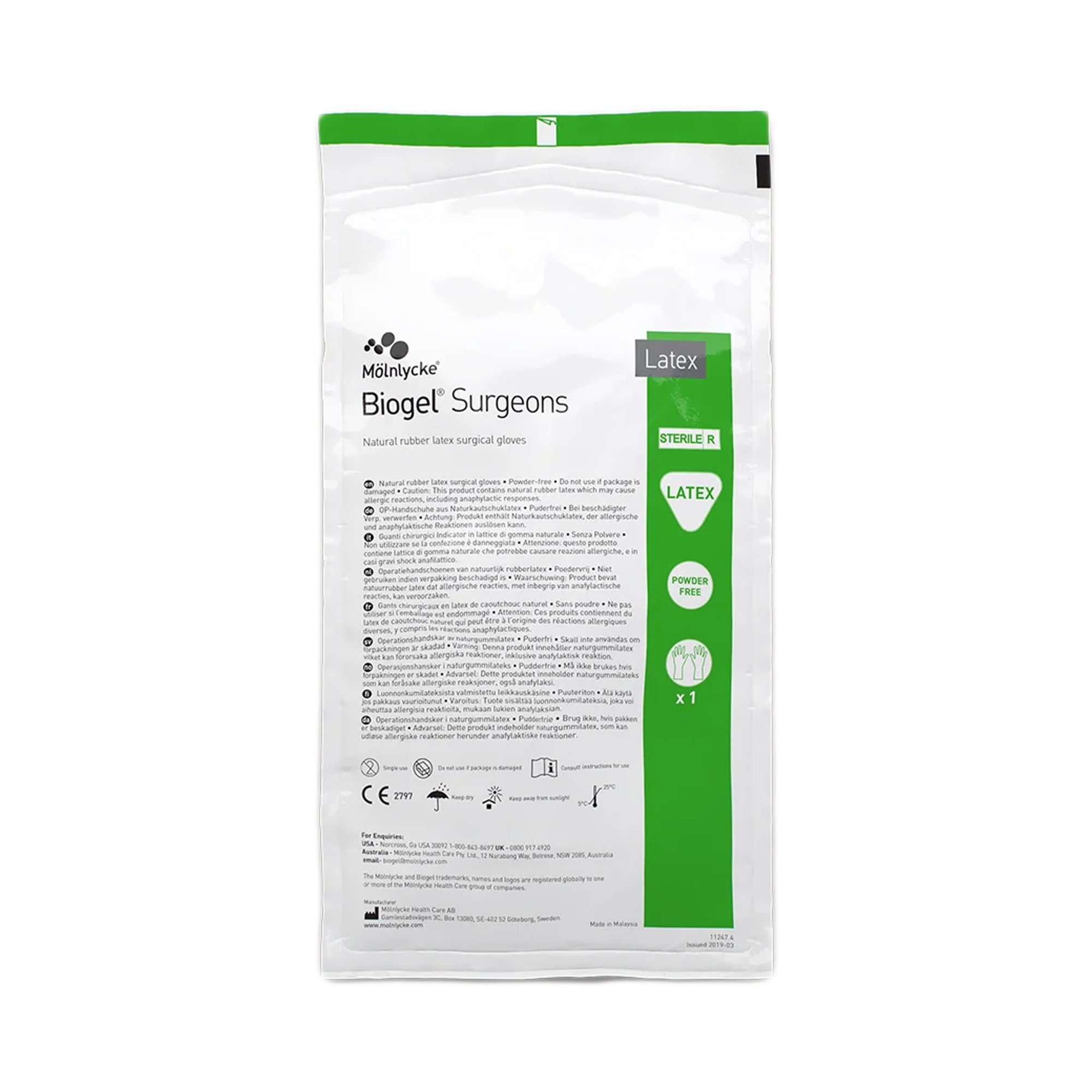 Biogel Surgeons Latex Surgical Glove, Size 9, Straw Color MK 184865