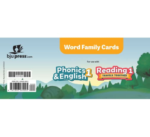 BJU Press Phonics and English 1 Word Families Cards 5th Edition