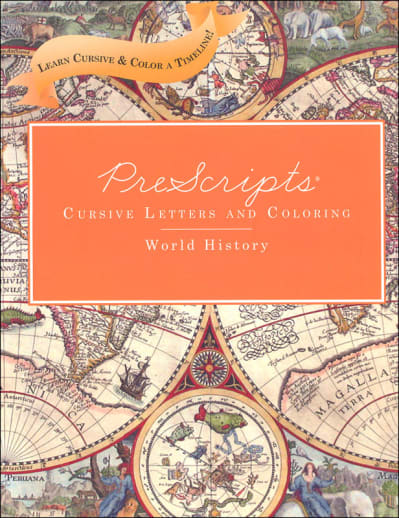 Prescripts Cursive Letters and Coloring: World History